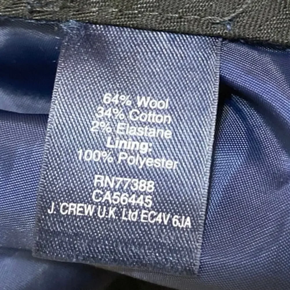 J.Crew Thompson Men's Blue Wool Straight Leg Slim Fit Trousers Dress Pants Sz 32